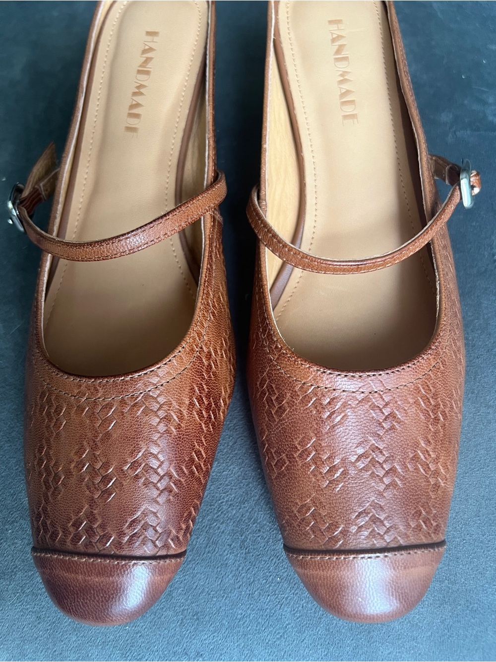 Italian Handmade Brown Flats -Zane Moretti  Leather Textured Shoes